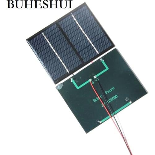 BUHESHUI Polycrystallin Solar Cells Module 1.5W 12V Mini Solar Panel With Black/Red Wire Education Kits Study 115*90MM 30PCS