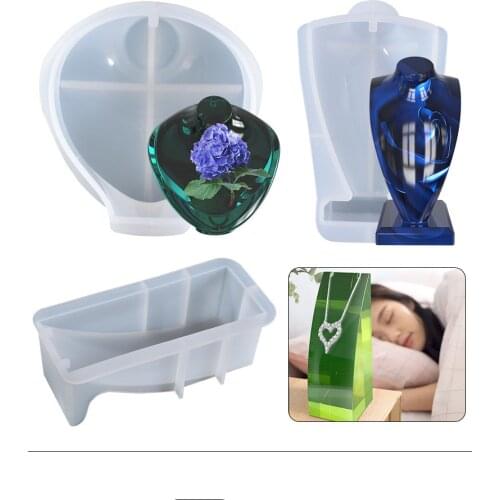 DIY Crystal Epoxy Mold Three Practical Necklace Storage Table Home Jewelry Decoration Silicone Products Wholesale Spot