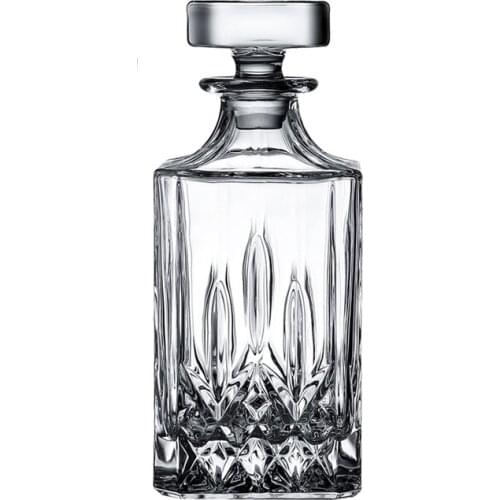 Hellodream crystal glass lead-free transparent Whiskey Decanter Diamond print Liquor Decanter glass For Bourbon Scotch,25.36 oz