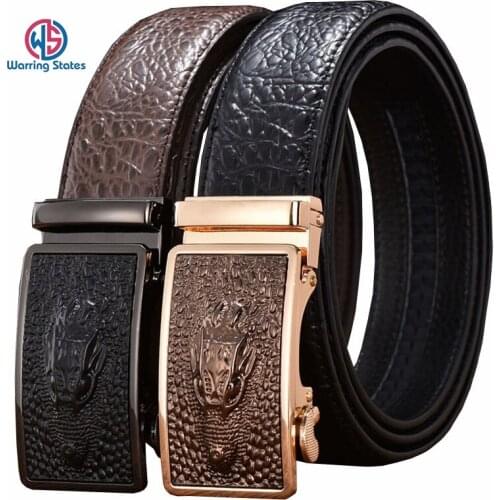 Genuine Leather Belt , Designer Belts for Men, Luxury Brand Automatic Buckle Belts for Men Crocodile Skin Ceinture Homme
