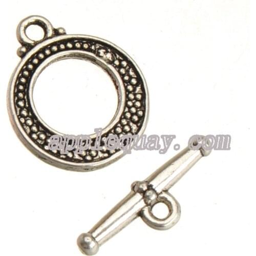 DIY Toggles Hooks Bracelets Clasps For Jewelry Making Silver Plated Circle Rings Double Fashion Accessories For Crafts 30 Sets