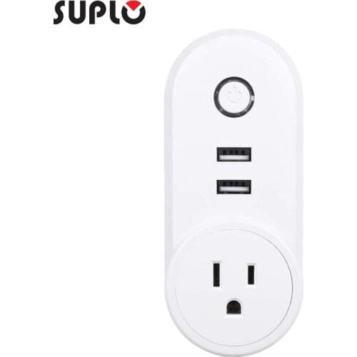 SUPLO Wifi Smart Plug, Remote Control Smart Wall Socket with Dual USB Outlets, Compatible with Amazon Alexa & Google Home