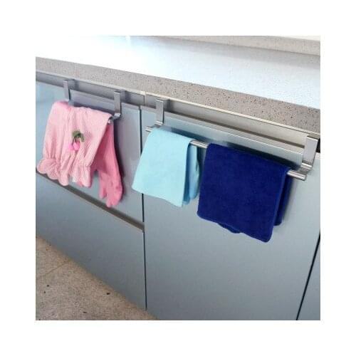 Stouge 1pc Stainless Steel Bathroom Towel Stand Rack Kitchen Cupboard Hanger Cabinet Door Chest Hanging Sundries Storage Shelf