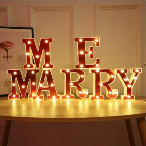 16cm LED Letter Lights Heart Letter Symbol Sign Night Light for Christmas Valentines Day Wedding Party Desk Home Decoration