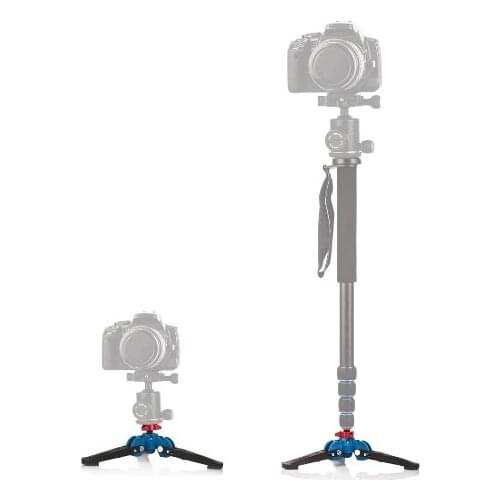 Hydraulic Universal Three Feet Support Stand Base Monopod Mini Tripod Stand for Monopod Ballhead with 3/8" screw Bigger than M-1