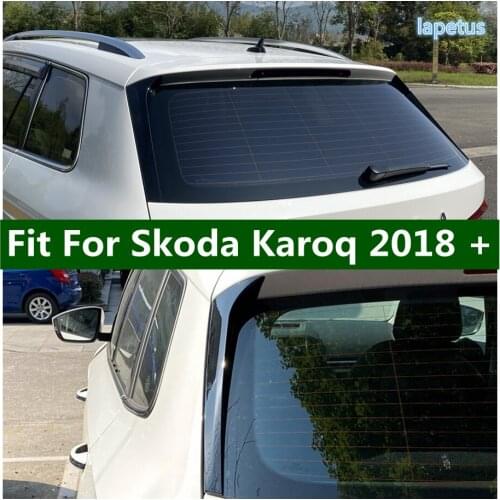 Lapetus Rear Door Window Cover Trim Sequins Tail Wing Decoration Fit For Skoda Karoq 2018 - 2020 Exterior Refit Kit Accessories