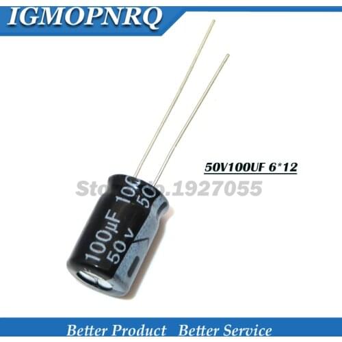 10PCS 50v100uf 6*12mm 100uf 50v 100uf50v 6x12 Electrolyti Electrolytic capacitor new