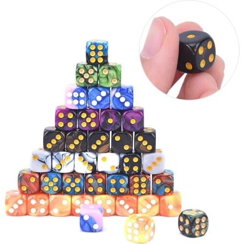 10pcs Six Sided 12mm Acrylic Transparent Cube Round Corner Portable Table Playing Games Drinking Dice