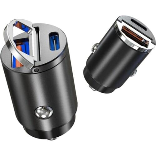 Dual USB Fast Charging Car Charger Quick Charge Dual Port Cigarette Lighter Mini Car Adapter Overcurrent Protection