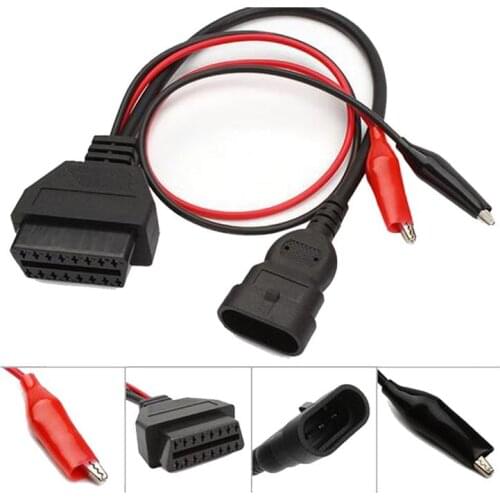 For Alfa Lancia OBD 3 Pin To OBD2 16 Pin Connector OBDII Obd-II Adapter Auto Car Cable Obd for Fiat 3pin with Elm 327 Bluetooth