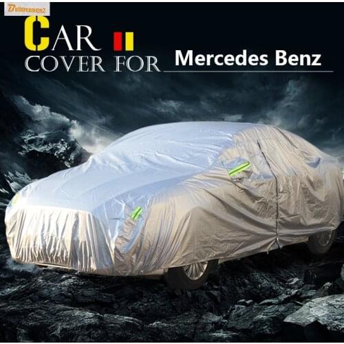 Buildreamen2 Car Cover Sun Snow Rain Dust Scratch Resistant Waterproof Cover For Mercedes Benz C Class C260 C280 C300 C320 C350