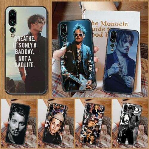 Johnny Depp Phone Case For Huawei P Mate P10 P20 P30 P40 10 20 Smart Z Pro Lite black soft funda art bumper painting cover