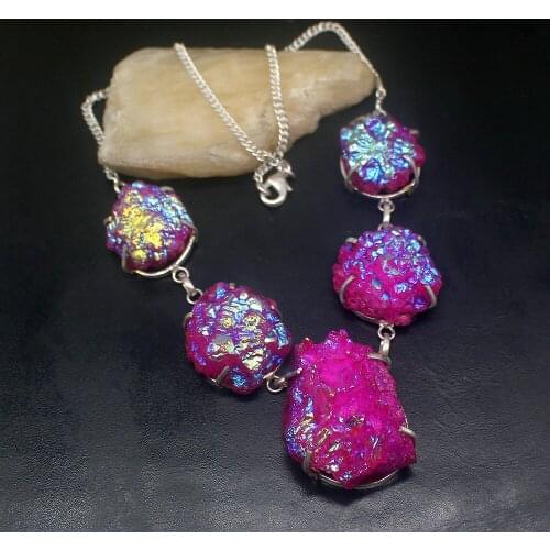 Gemstonefactory Jewelry Big Promotion 925 Silver Handmade Charm Natural Titanium Ladies Women Chain Necklace 46mm 202101750