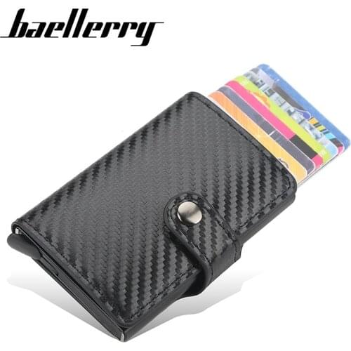 Credit Card Holder Wallet Men Women Metal RFID Vintage Aluminium Bag Business PU Leather Bank Cardholder Case rfid wallet