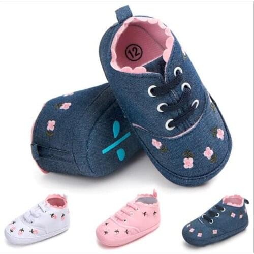 New Baby Shoes Sneakers Cute Flower Infants First Walker Fashion Soft Sole Newborn Girls Casual Shoes