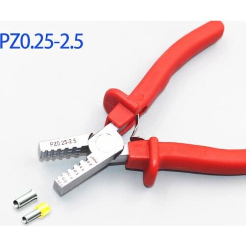 PZ0.25-2.5 Mini Small insulated and non-insulated ferrules Crimper Plier Ternimals Crimping Cable End-sleeves 0.25-2.5mm2