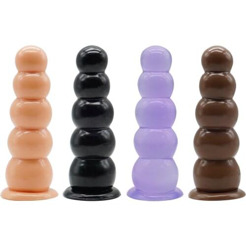 Skin Masturbator Prostate Massager Big black Silicone Anal Beads Dilator Dildo Anal Beads Plug Toys for Adults Realistic Dildos