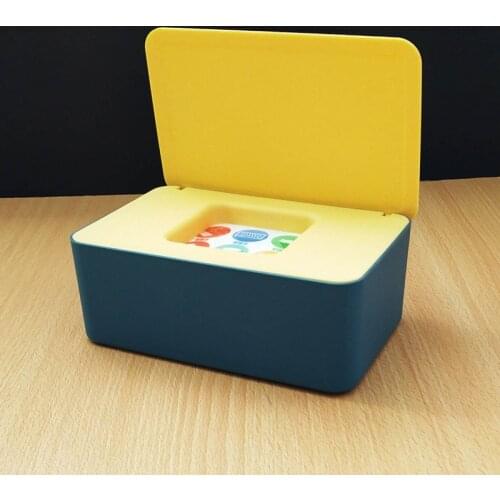 Tissue Box Storage Case Baby Wet Wipe Dispenser Flip Cover Dustproof Storage Box 53CB