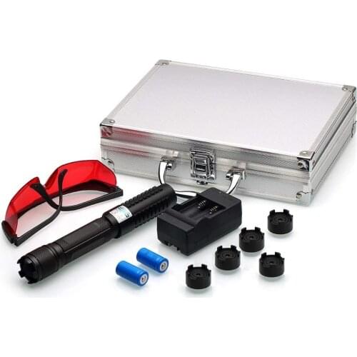 High power Blue Laser torch 450nm10000m Focusable Hunting Blue Pointer laser sight Most Powerful burn match and 5 Patterns