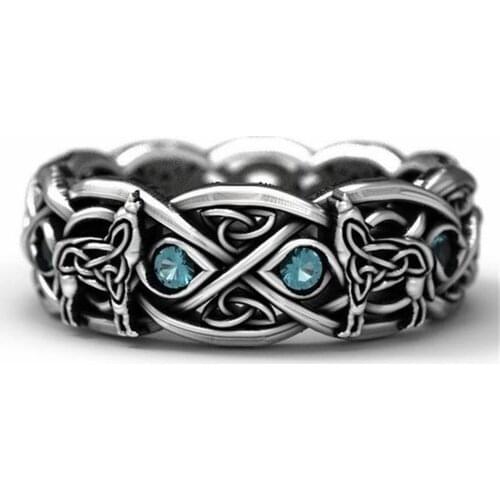 S925 Silver Nordic Mythology Giant Wolf Men Ring Defense Totem Wolf Fashion Hip Hop Rock Unisex Finger Ring Punk Gift