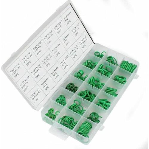 270 Pcs Green Rubber O-Ring Assortment Kit Tool For Insulation Gasket Washer Seals Air Conditioning Car Auto Vehicle Repair