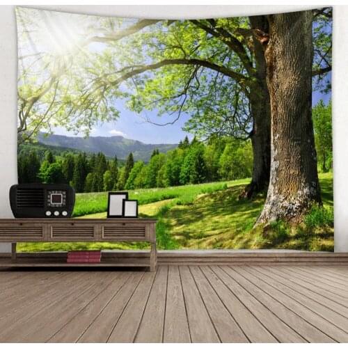 Nature forest wall tapestry hanging carpet tenture tapisserie indienne murale wall decor cloth for dorm room