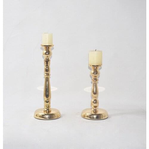 Table Candle Holder Plating Metal Candlestick Geometric Round Romantic Candle Holder for Wedding Dinner Decorat ZZT018