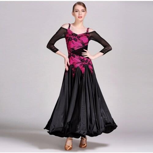 2018 New Ballroom Dance Dress Women Green/Rose Viennese Waltz Dress Jazz/Tango Dance Costumes Performance Vestido Danza Moderna