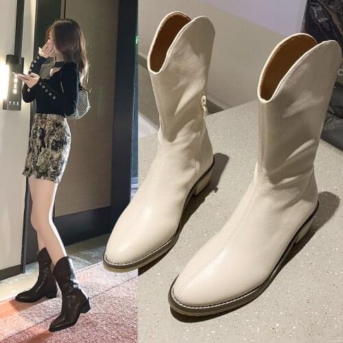 2021 New Fashion Large Size Western Cowboy Boots Autumn and Winter High Tube Martin Boots Knight But Knee Boots Long Boots Women