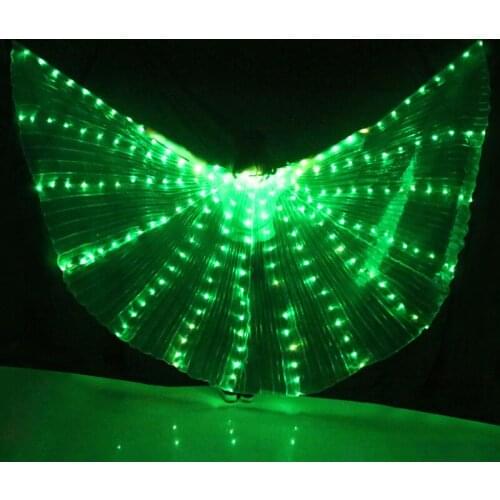 NEW Women Belly Dance Props 360 Degrees LED Shining Wings Girls Dance Wings Angle of Opening Dancer Props Wings