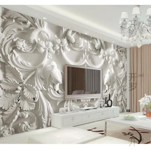 Custom Large Papel Murals 3d Wall Photo Murals WallPaper for Background Parget Flower Bird 5D Photo murals 3d Wall paper Murals