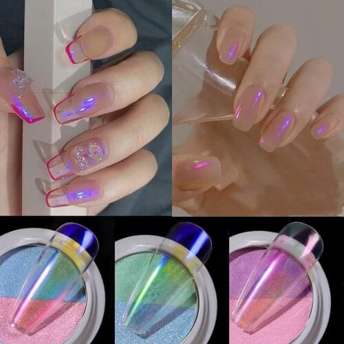 1 Pcs Solid Two-Color Aurora Powder for Nail Art Decoration Fashion Nails Glitter Accessories for Manicure Design