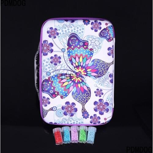 PDMDOG Diamond Painting Box Tool Kits Diamond Embroidery Bead Storage Bottle Multi-function Handbag 7/60 Slots Tools