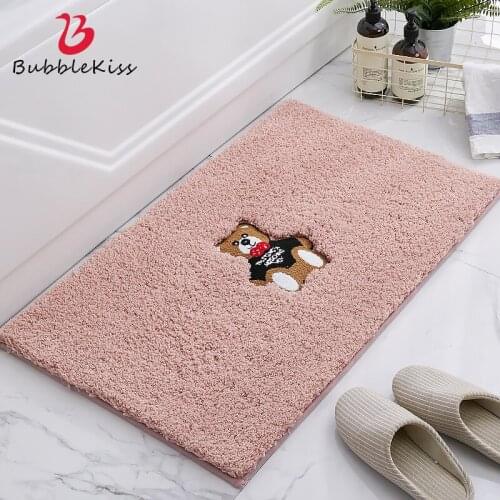 Bubble Kiss Bathroom Carpet Cartoon Pattern Non-Slip Foot Pad Modern Minimalist Solid Color Floor Mats Decor Absorbent Area Rugs