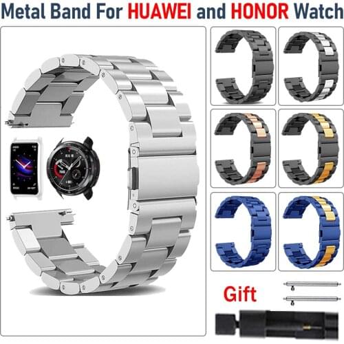 20mm 22mm Luxury Stainless Steel Wist Strap for HONOR Watch ES Metal Watchband for HONOR Watch GS Pro Bracelet Band Accessories