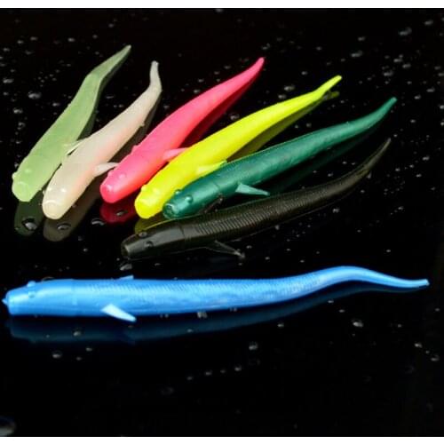 Fishing Lure Soft Worm Bait Artificial Earthworm 7cm Sharp Tails Glow in Dark Lot 6 Pieces