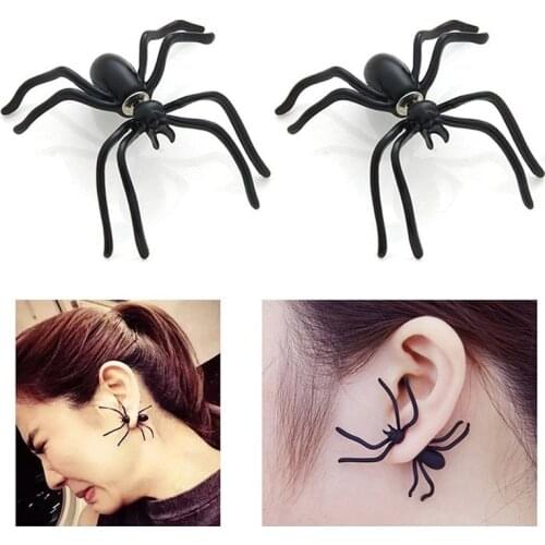 Halloween Stud Earrings Spider Ear Costumes for Woman Creepy Party Halloween Decoration Earring Jewelry