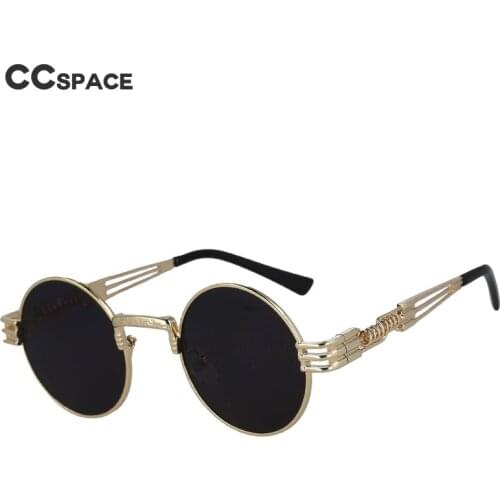 53100 Round Retro Steampunk Sunglasses Metal Frame Men Women Vintage Shades Uv400