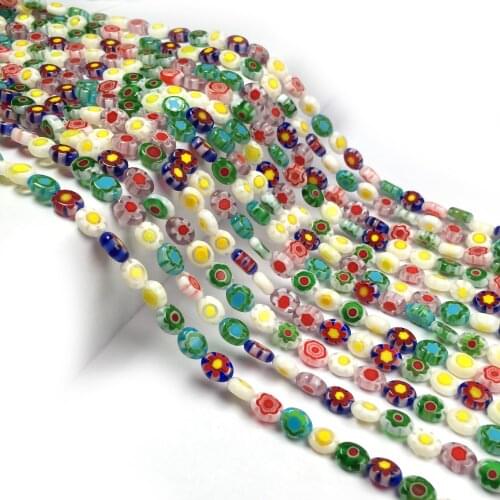 New Fashion Lampwork Glass Beads Oval Loose Spacer Beads For Jewelry Making DIY Necklace Bracelet Size 6x8mm