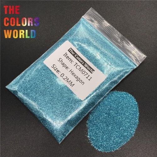 TCM0711 Azure Blue Color Metallic Luster Hexagon Shape Nail Glitter Nail Art Decoration Body Glitter Henna Tattoo Handwork DIY