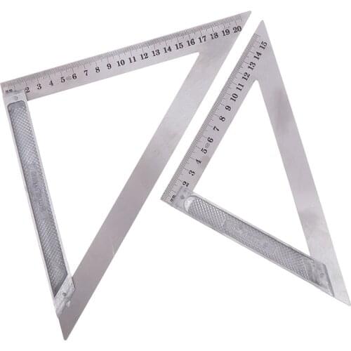 Triangle Ruler 90 Degrees 150/200mm Stainless Steel Horizontal Woodworking Speed Square Protractor Trammel Measuring Tool