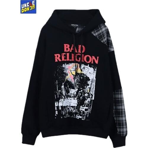 UNCLEDONJM Colour Block oversized sweatshirt Hooded couple clothes Hip Hop hoodies men graphic hoodies women skateboard BV-9801