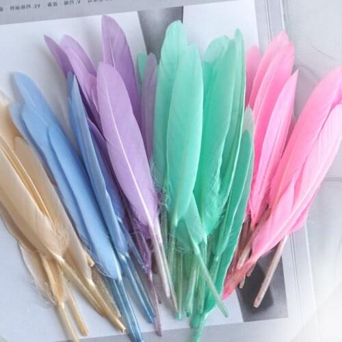 100Pcs Colorful Party Crafts Feathers Wedding Decor Plume Natural Goose Feather Jewelry Making DIY Home Accessories 10-15CM