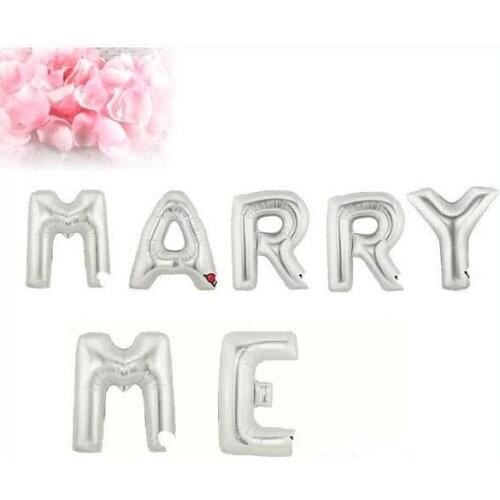16inch 40cm capital letter WILL YOU MARRY ME set foil mylar helium Balloons for Birthday wedding Party Decoration Wholesale