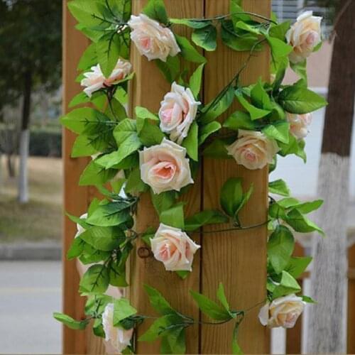 2.45m Artificial Flowers Home Decoration Wedding Flower Fake Silk Rose Artificial Flower String Party Festival Home Decor flower