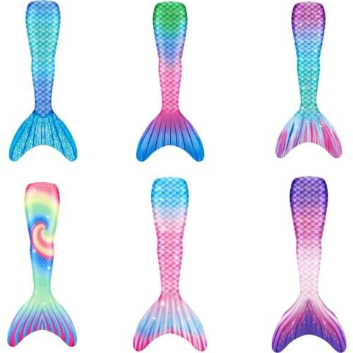 2021 Kids Mermaid Tail Swimsuit Cosplay Little Mermaid Costume Women Girls Zeemeerminstaart Mermaid Tails Swimwear with Monofin