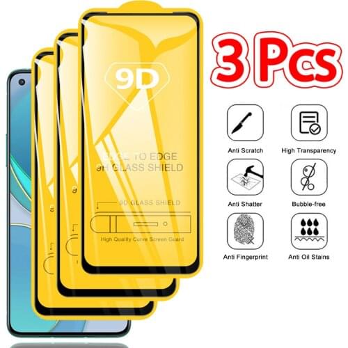 3 Pcs, 9D Glass for Oneplus 8T Screen Protectors One plus 8 T Oneplus8T Tempered Glass Protection Oneplus 8T Protective Glass Film Oneplus 8 T One plus 8T Screen Protector