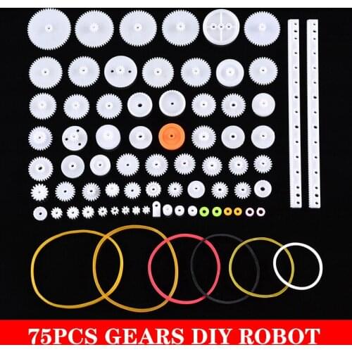 75Pcs/Lot Plastic Crown Single Double Worm Grear Belt Pulley DIY Tool For Robot DIY Repair Tools Accessories
