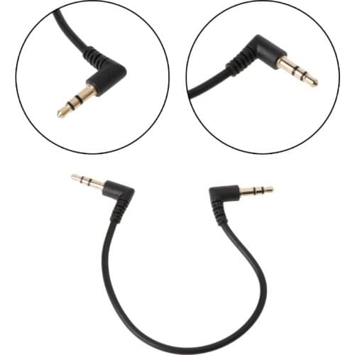 90 Degree Right Angled 3.5mm Jack Male To Male Stereo Audio Cable For Car AUX