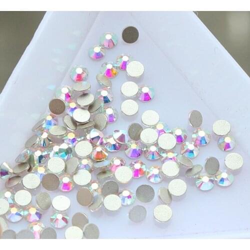 Free Shipping! 1440pcs/lot,ss20 (4.8-5.0mm) Crystal Clear AB color Flatback Glue On Nail Art Non Hotfix Beads